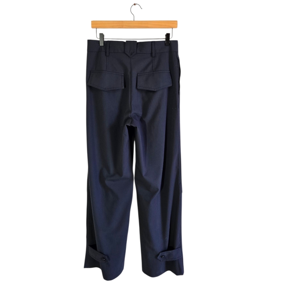 Zara Wide Leg Casual Cargo Pants Women's Dark Blue Size M High Rise